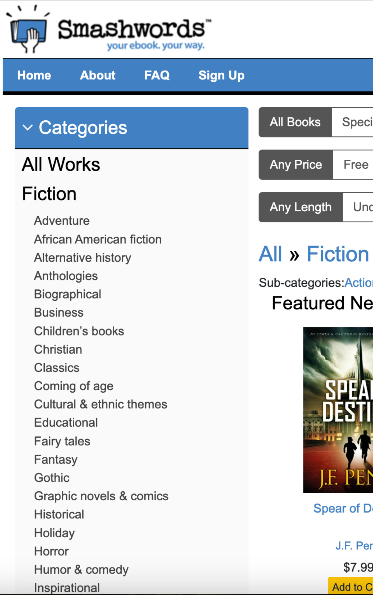 interfaz de Smashwords para autopublicar tu libro en Smashwords 